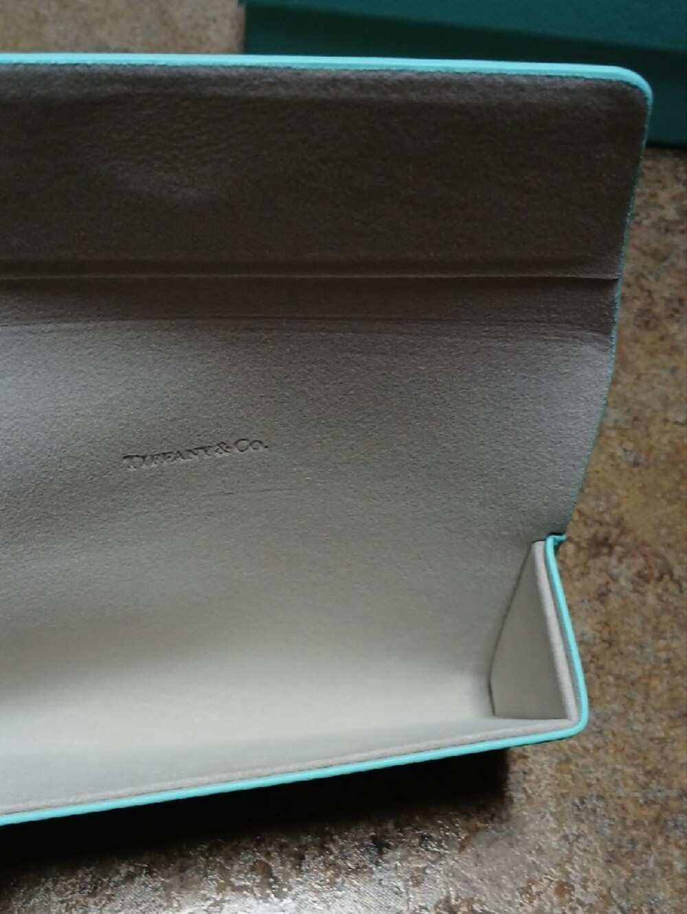 Tiffany & Co. Robin's Egg Blue Leather Clutch Eyeglass Case And Box For Glasses. - Picture 3 of 5